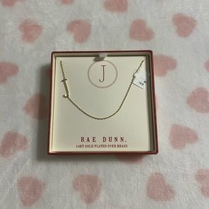 rae dunn J initial necklace